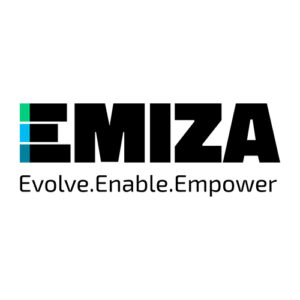 emiza logowith bottom black text